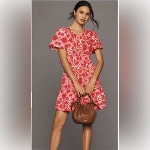 Anthropologie NWOT Somerset mini pink print M